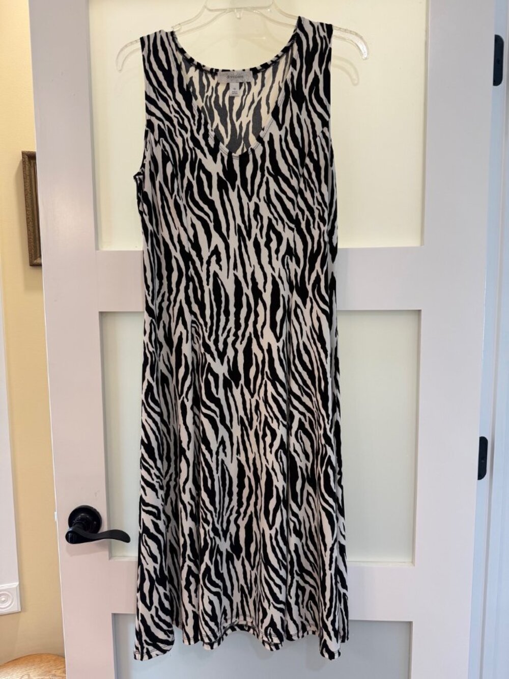 Dress Barn - Zebra-Print Midi Dress